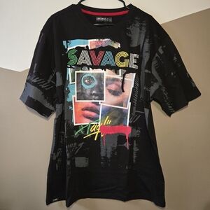 Contender Men's Graphic Tee Black Streetwear Comic Woman Lips Size 3XL Savage